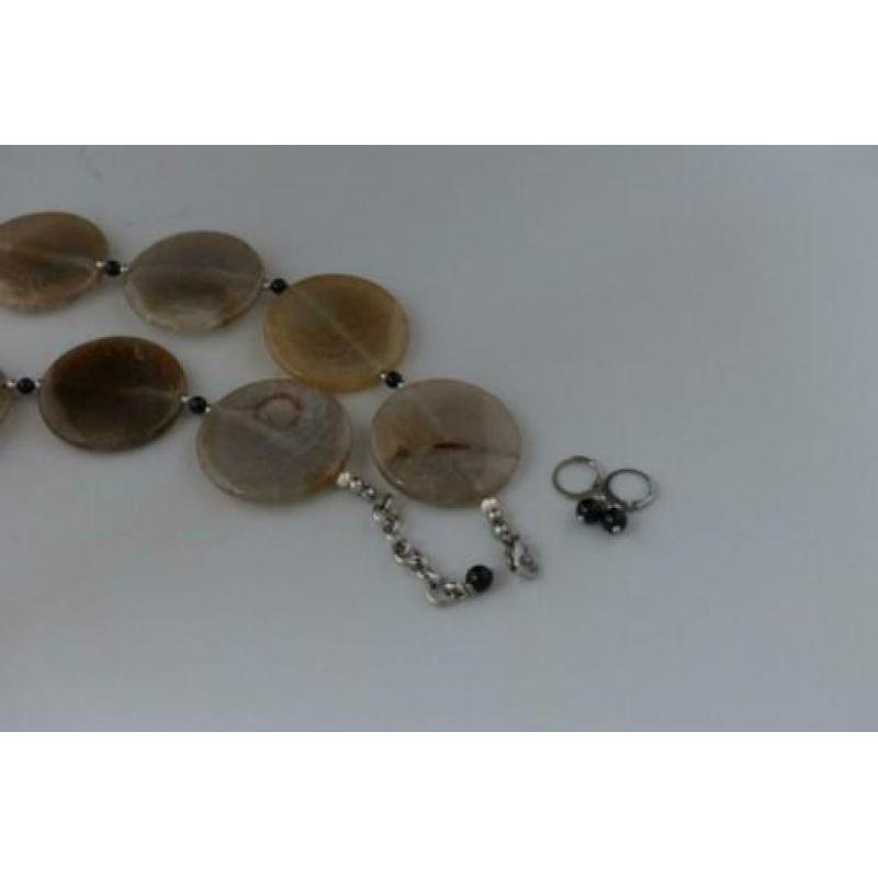 AGAAT (40 mm) ketting/oorhanger-set