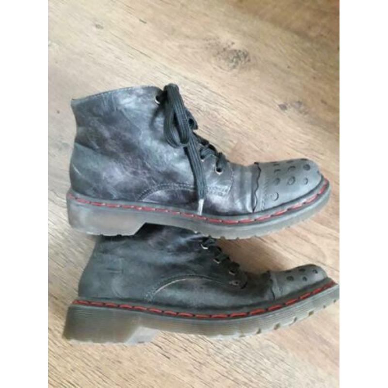 Leuke stoere grijze halfhoge Rieker boots, maat 39