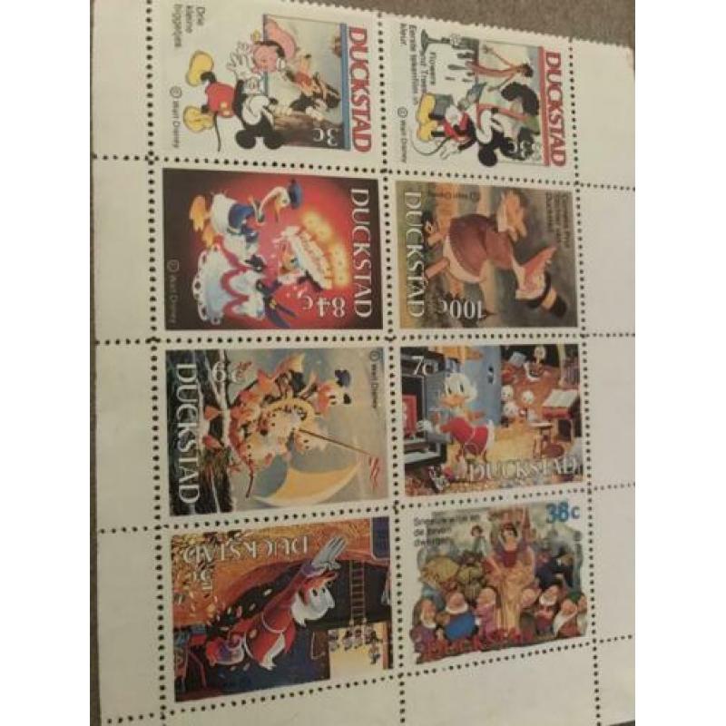 Postzegelvellen Duckstad 3x vintage