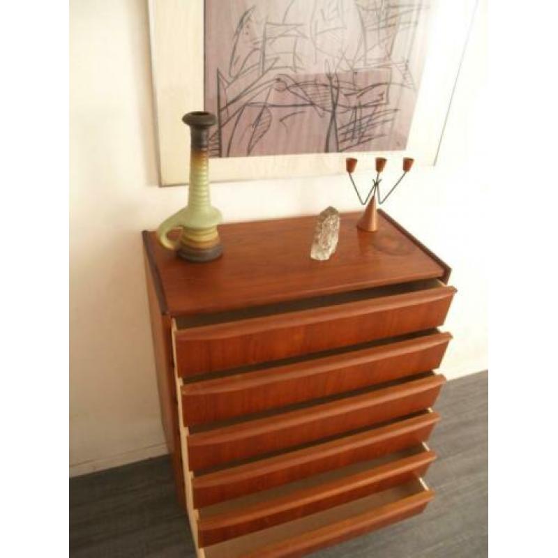 m) Jaren 50 60 Deense design ladekast in teak retro vintage