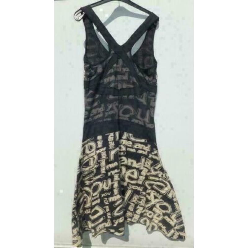 DESIGUAL zwart/beige bewerkte jurk mt M