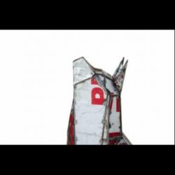 Grote metalen wolf - 82 cm hoog