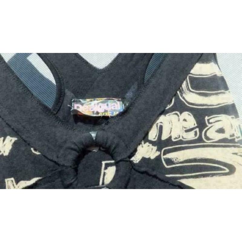 DESIGUAL zwart/beige bewerkte jurk mt M