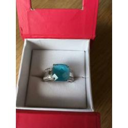ZINZI / ring mt 17 zilver 925 facetsteen & zirkonia