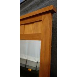 Spiegel met facet 87x87cm massief eiken lijst