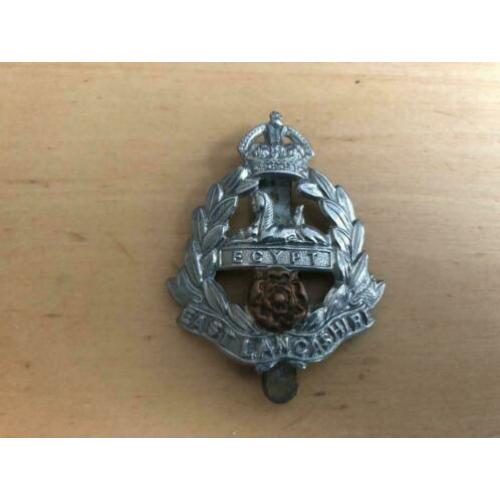 WW2 Engelse capbadge, metaal, East Lancashire Regiment