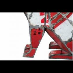 Grote metalen wolf - 82 cm hoog