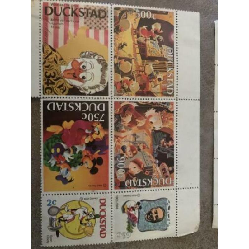 Postzegelvellen Duckstad 3x vintage