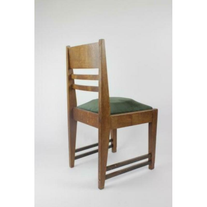 Drie Amsterdamse school stoelen / eetkamerstoelen art deco