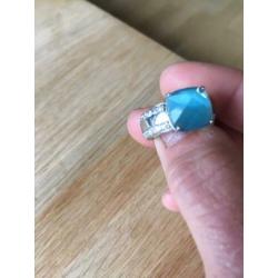 ZINZI / ring mt 17 zilver 925 facetsteen & zirkonia
