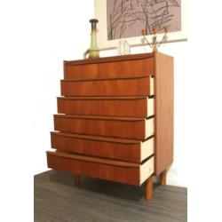 m) Jaren 50 60 Deense design ladekast in teak retro vintage