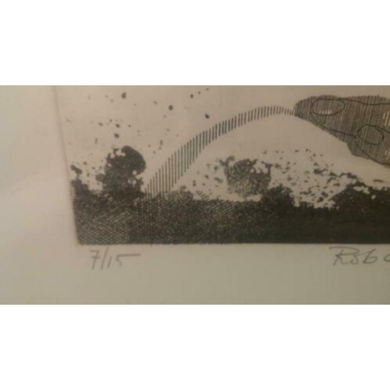 2 mooie etsen van Rob Cox, origineel genummerd en gesigneerd
