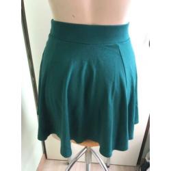 Hm petrol skater rok rokje S 36 groen zomers turquoise