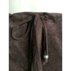 B527 HELENA HART rok bruin imitatie suede-leer Maat S=36
