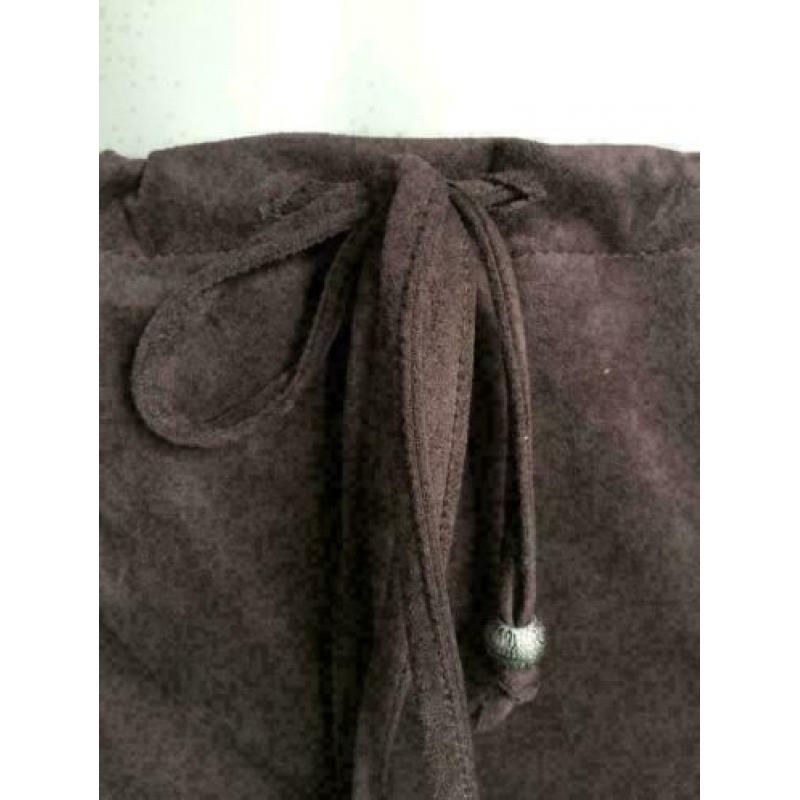 B527 HELENA HART rok bruin imitatie suede-leer Maat S=36