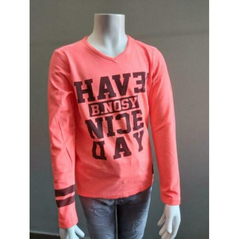 Neon oranje longsleeve B.nosy 140 zgan