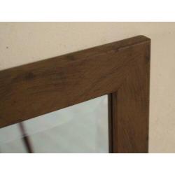 spiegel rechthoekig hout look design geslepen glas