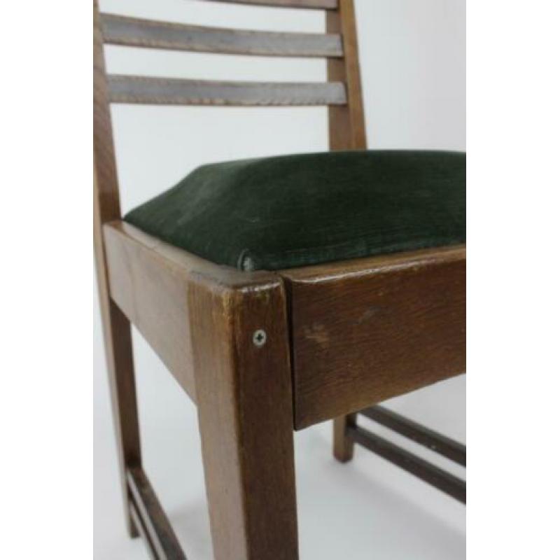 Drie Amsterdamse school stoelen / eetkamerstoelen art deco