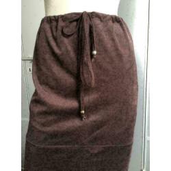 B527 HELENA HART rok bruin imitatie suede-leer Maat S=36