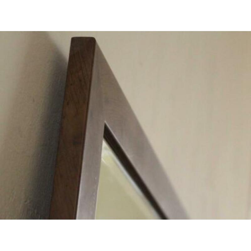 spiegel rechthoekig hout look design geslepen glas