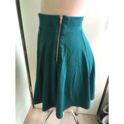 Hm petrol skater rok rokje S 36 groen zomers turquoise