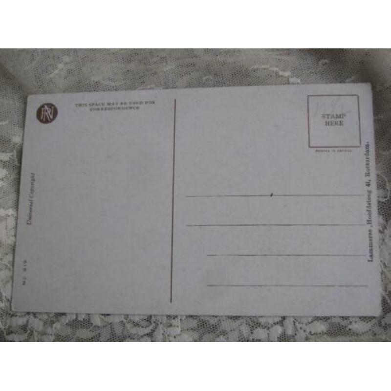 Antieke glamour kaart - bruid gooit bruidsboeket