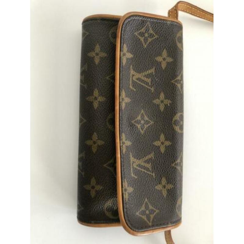 Louis Vuitton Twice Pochette canvas tas bruin