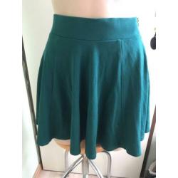 Hm petrol skater rok rokje S 36 groen zomers turquoise