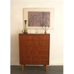 m) Jaren 50 60 Deense design ladekast in teak retro vintage