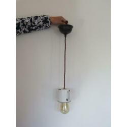 Prachtige emaille lamp van koffiekopje!