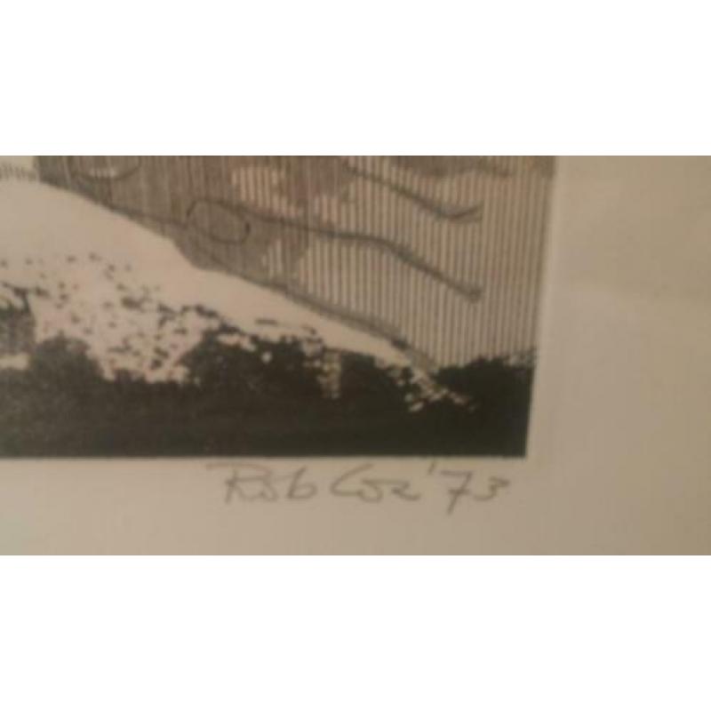 2 mooie etsen van Rob Cox, origineel genummerd en gesigneerd