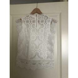 Kanten top broderie s/m