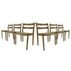 Set van 6 vintage stoelen nr. 84 Niels Otto Møller Design