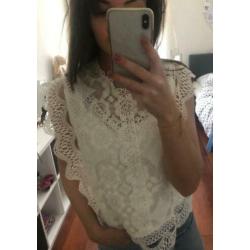 Kanten top broderie s/m