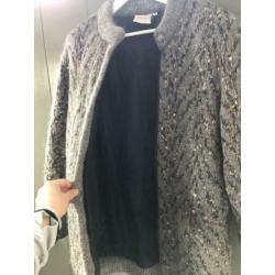 Mohair vest gevoerd maat L grijs