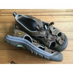Mt 38 - Keen waterproof leren sandalen leer groen bruin