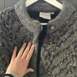 Mohair vest gevoerd maat L grijs
