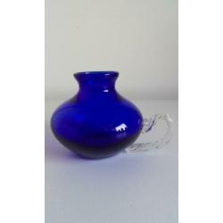 blauw glazen oorvaasje