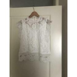 Kanten top broderie s/m