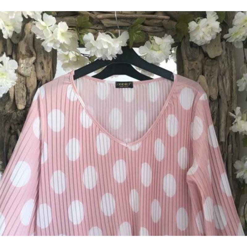 ?? Ambika plissé tuniek met sjaal roze polkadots Pasen ??