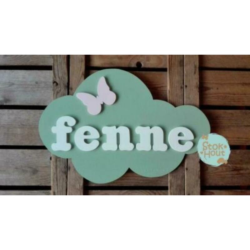 Origineel hip houten naambord voor kinderkamer | Stokhout 59