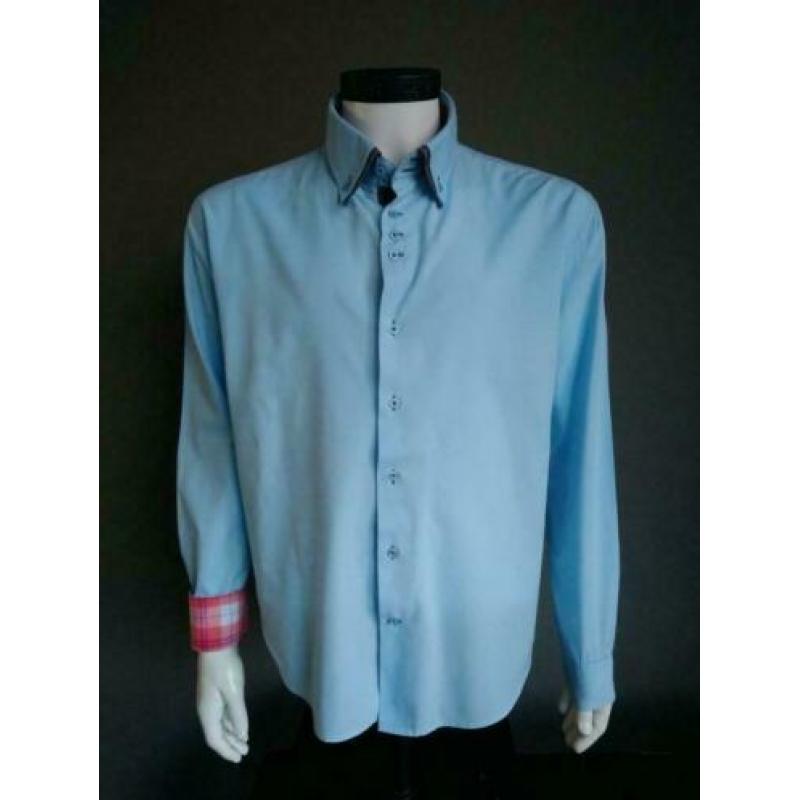 Mooi Martino Milano overhemd. Licht Blauw. Maat XXL / 2XL.