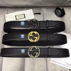 Gucci Lederen Riem GG Gesp