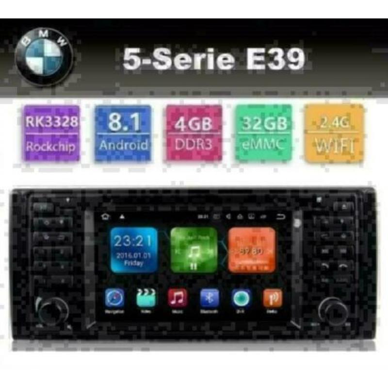 BMW 5serie E39 android 8.1 wifi dvd navigatie carplay usb hd