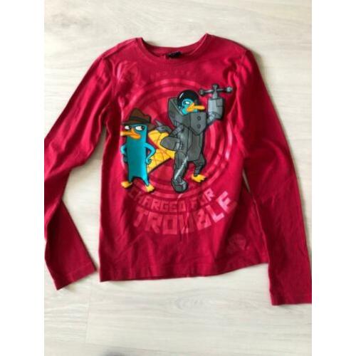 Phineas and Ferb shirt maat 122/128