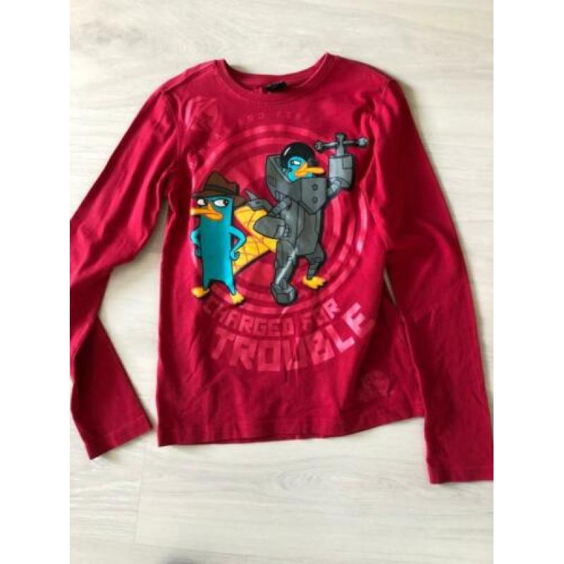 Phineas and Ferb shirt maat 122/128