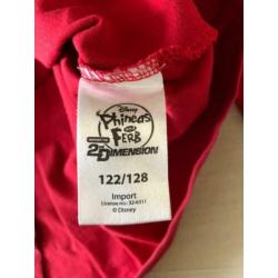 Phineas and Ferb shirt maat 122/128