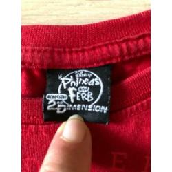 Phineas and Ferb shirt maat 122/128