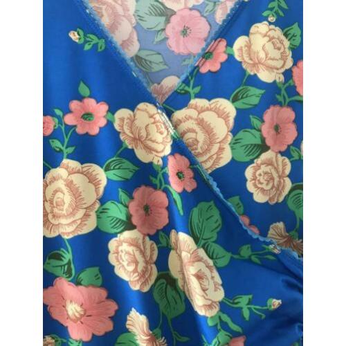 KING LOUIE blauwe 60s retro bloem cross dress-S*nieuwstaat??