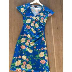 KING LOUIE blauwe 60s retro bloem cross dress-S*nieuwstaat??